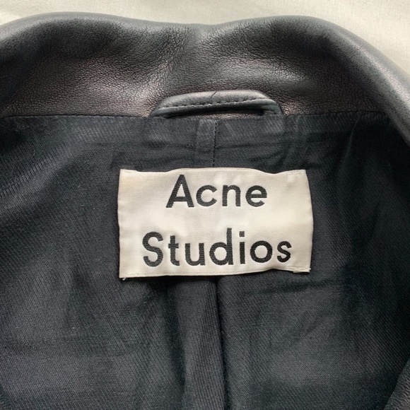 Acne Studio Mock Leather biker jacket - Black - Picture 3 of 8